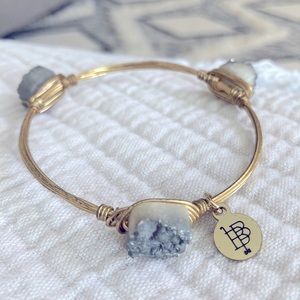 Bourbon and Boweties Grey Small Druzy Bangle Bracelet